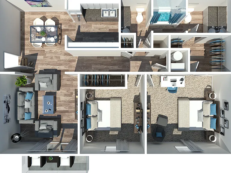 2 Bedroom 1 Bathroom 2 Bedroom 1 Bathroom