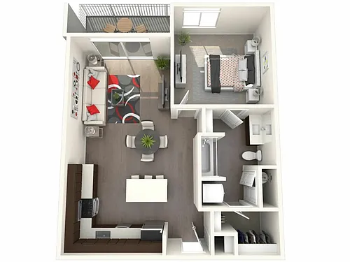 Floor plan Galileo (1x1)
