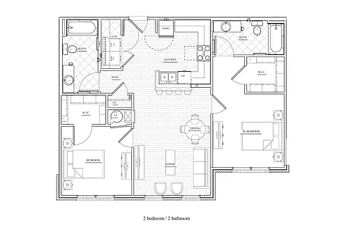 Floor plan 2 Bedroom | 1 Bath