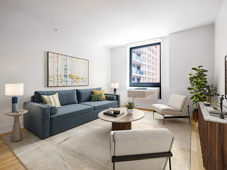 Welcome to 240 Willoughby, where modern design meets comfort. This spacious living area features ample natural light, stylish furnishings, and a cozy atmosphere. Make this inviting space your own. Inquire today to learn more!