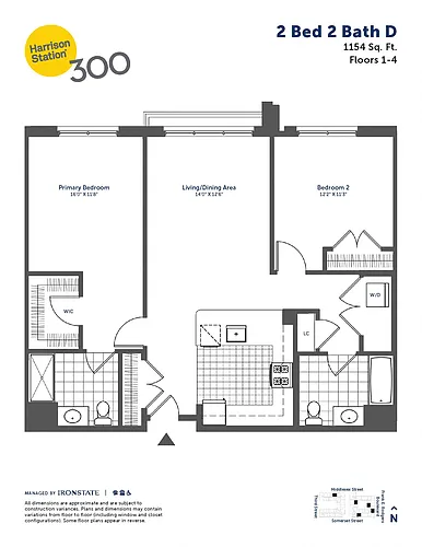 Floor plan 2 Bed 2 Bath D