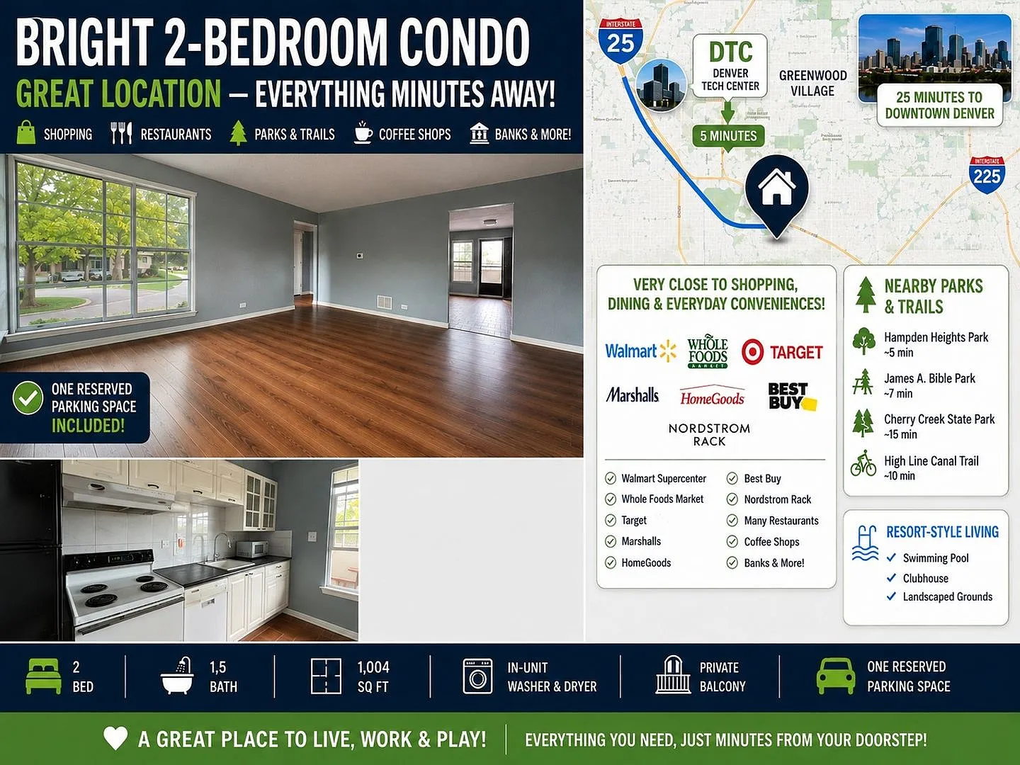 Convenient Denver 2-Bed Condo Near Walmart, Cherry Creek & I-25 — Photo 1