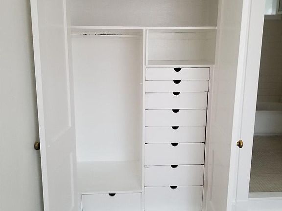 built in storage and closet