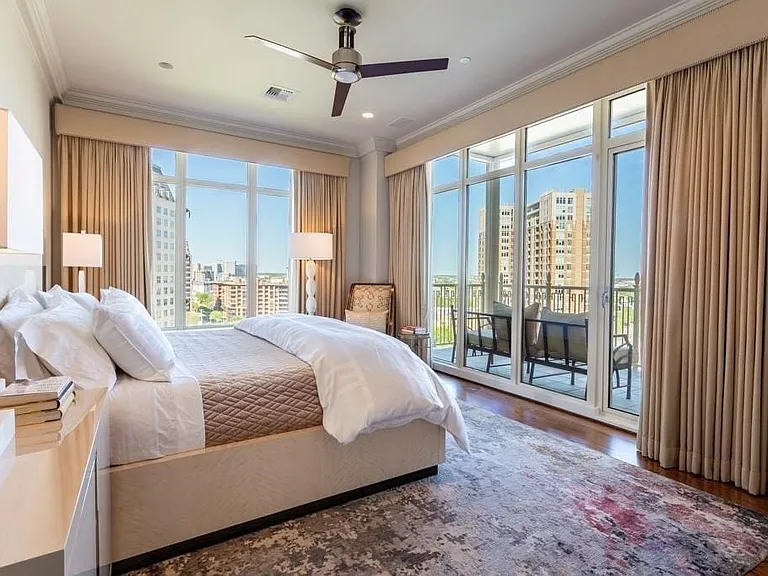 Primary suite with corner views.