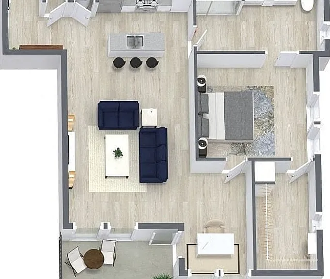 Olive _ 854 sq ft of generous one-bedroom space. Olive _ 854 sq ft of generous one-bedroom space.