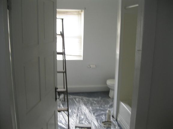 bathroom while being painted