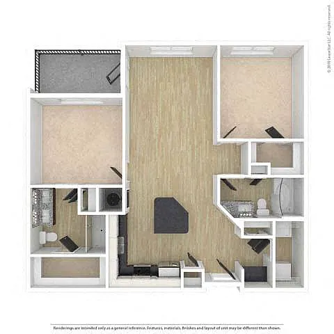 Floor plan Two-Bedroom (B1)