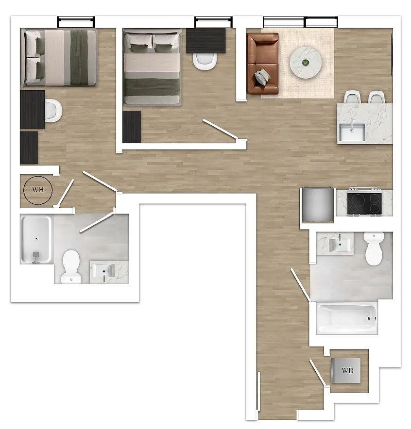 Floor plan 2E - 2X2