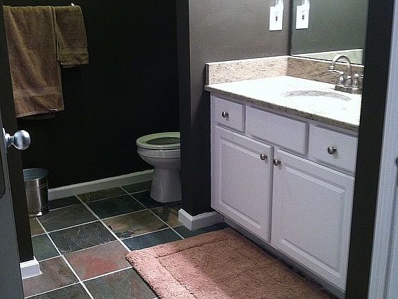 Slate floor and tub surround