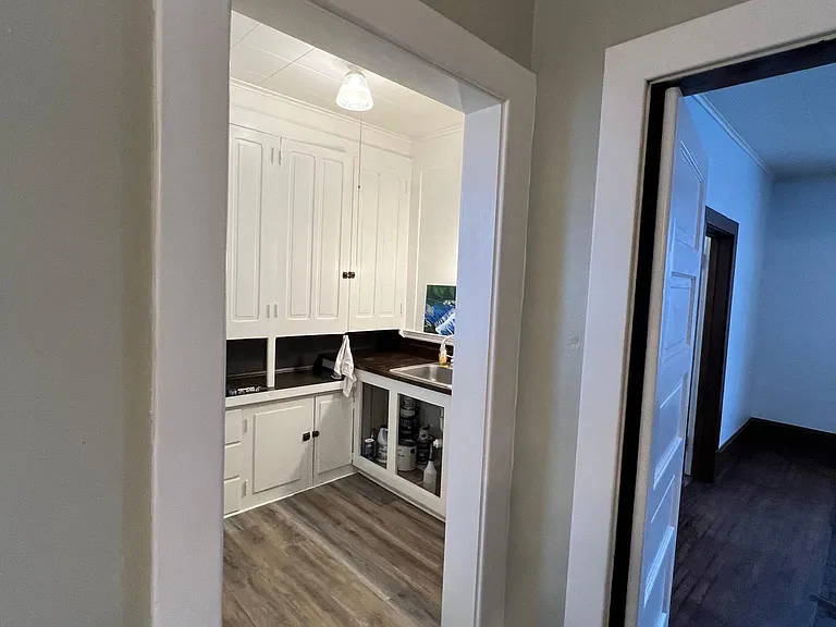 kitchen looking in to pantry