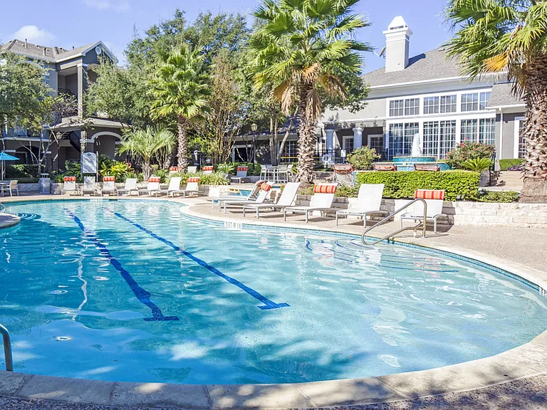 Pool lap lane with poolside seating