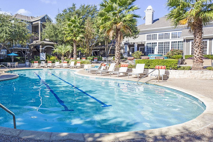 Pool lap lane with poolside seating