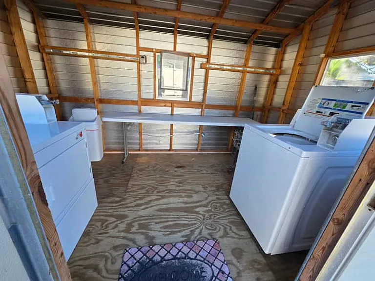 Laundry space with washer and dryer for your use