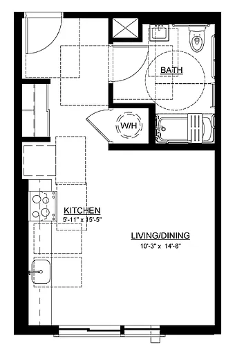 Floor plan Studio ADA