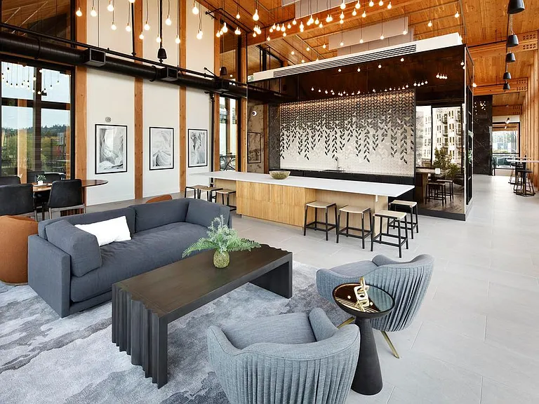 Resident lounge with entertaining kitchen