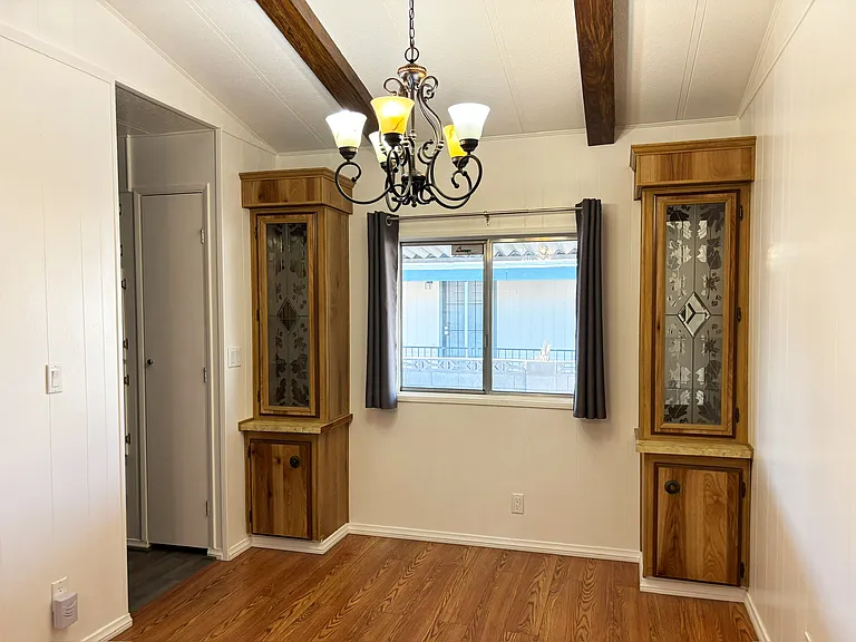 Storage cabinets in dining room