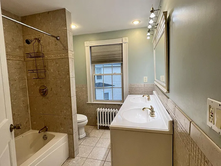 Modern bathroom with double sinks