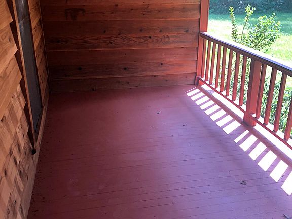 Part of the front porch. Showing the fresh newly painted porch