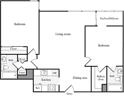 Floor plan 2 Bedrooms N