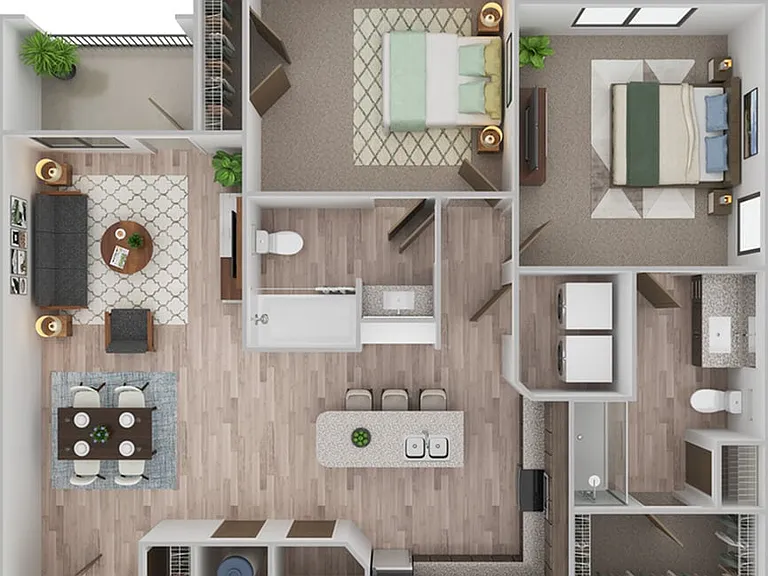2 Bedroom | 2 Bath | 1121 SF 2 Bedroom | 2 Bath | 1121 SF