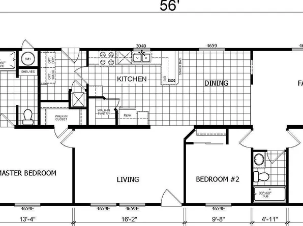 Creekside Manor CM3563F Plan, Country Estates Manufactured Home Community