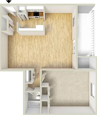 One bedroom floor plan One bedroom floor plan