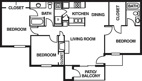 Floor plan C1Mk - 3 Bedroom, 2 Bathroom