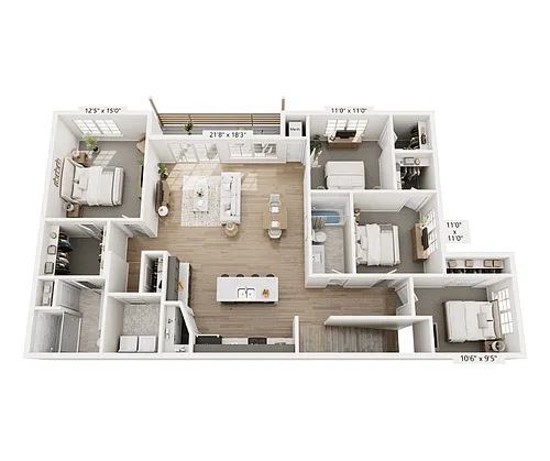 Floor plan E 4 Bedroom