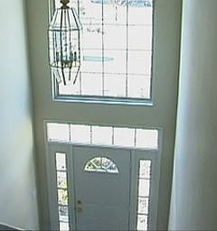 Two-story ceramic tile entry