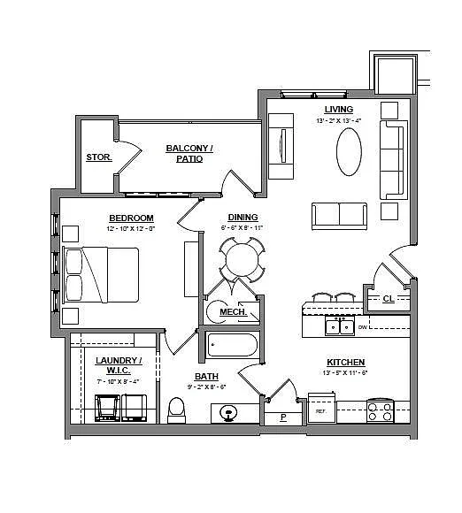 Floor plan One Bedroom