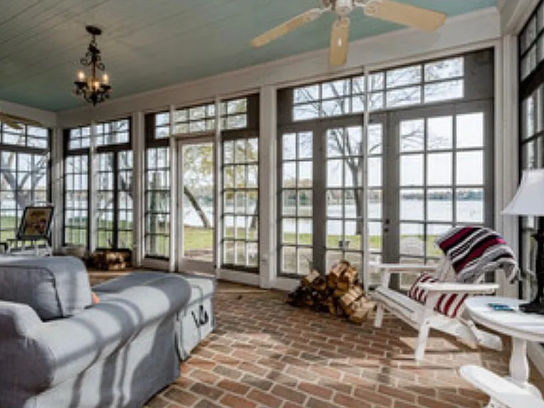 Expansive river views from the sunroom