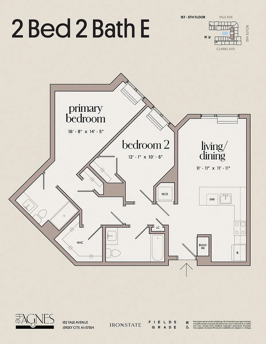 Floor plan 2 Bed 2 Bath E
