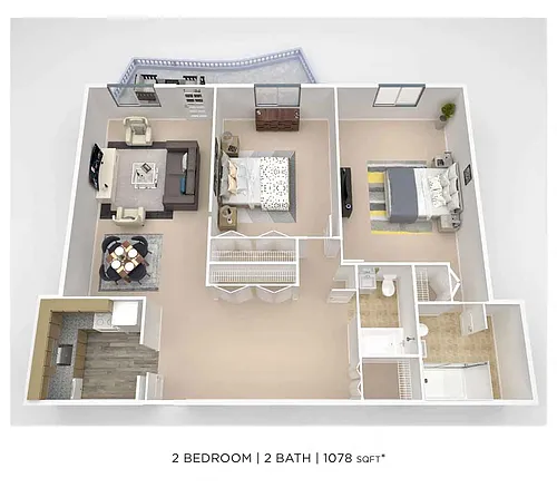 Floor plan PCH 2 Bdrm - A