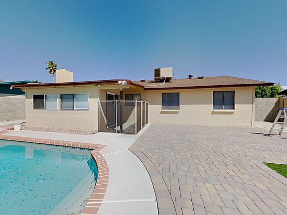 Backyard with swimming pool.
