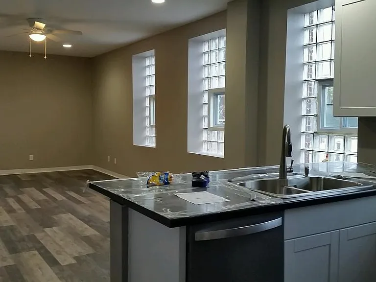 Kitchen looking into livingroom