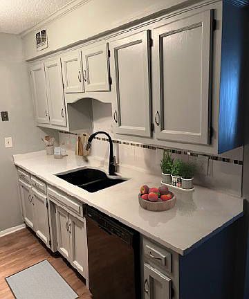 New quartz counters, new composite granite sink, new, stylish faucet.