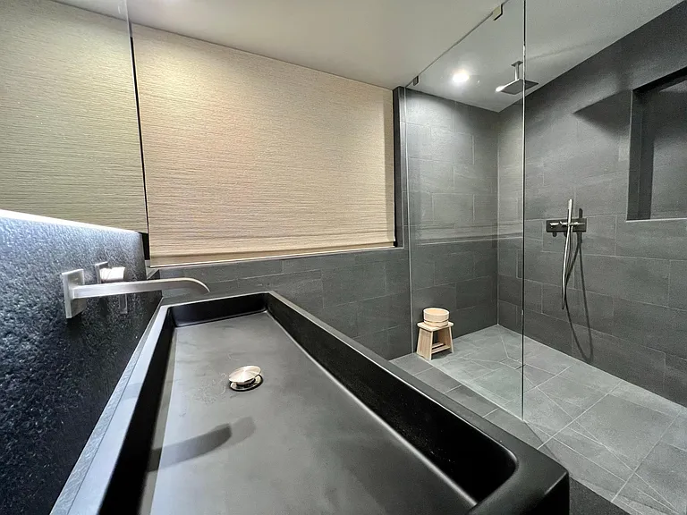Luxury Master Suite with Designer Walk-In Shower & Japanese-Inspired Details