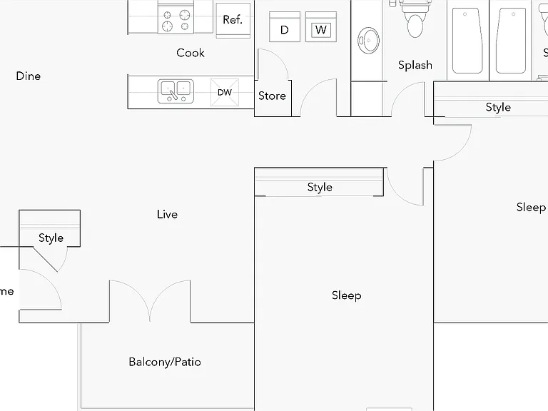 Canton | 2-Bedroom Floorplan Canton | 2-Bedroom Floorplan