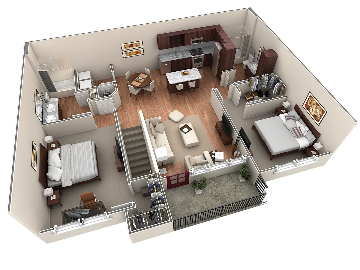 Floor plan 2 BR Grand Overlook