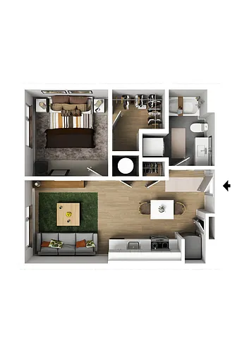 Floor plan 1 Bedroom Type G