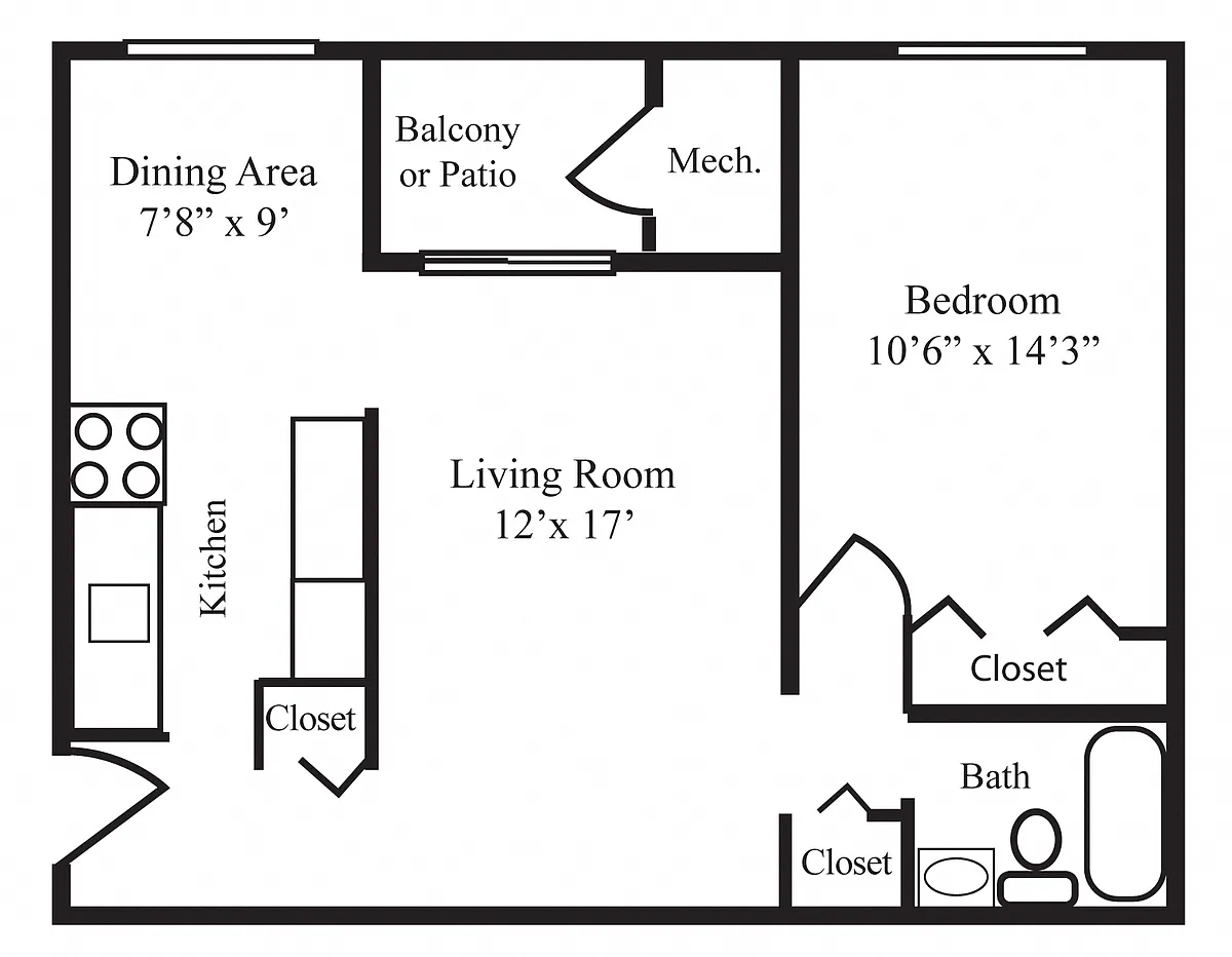 Floor plan One-Bedroom