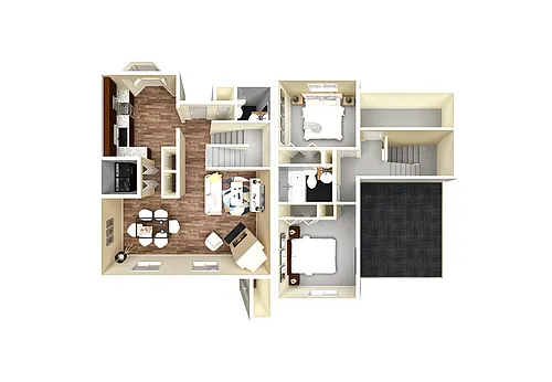 Floor plan 2 Bedroom 1.5 Bath