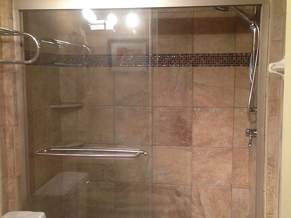 walk in tiled shower