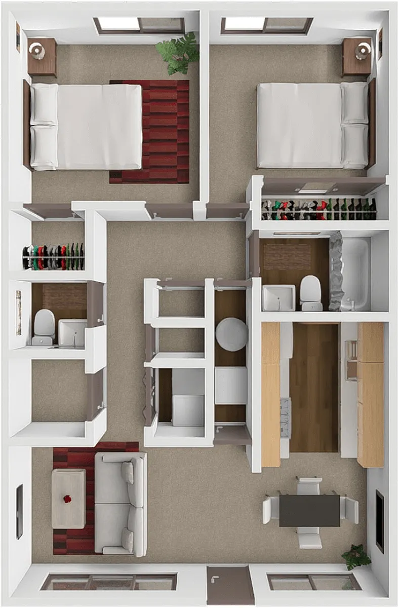 Floor plan 2 Bed 1.5 Bath