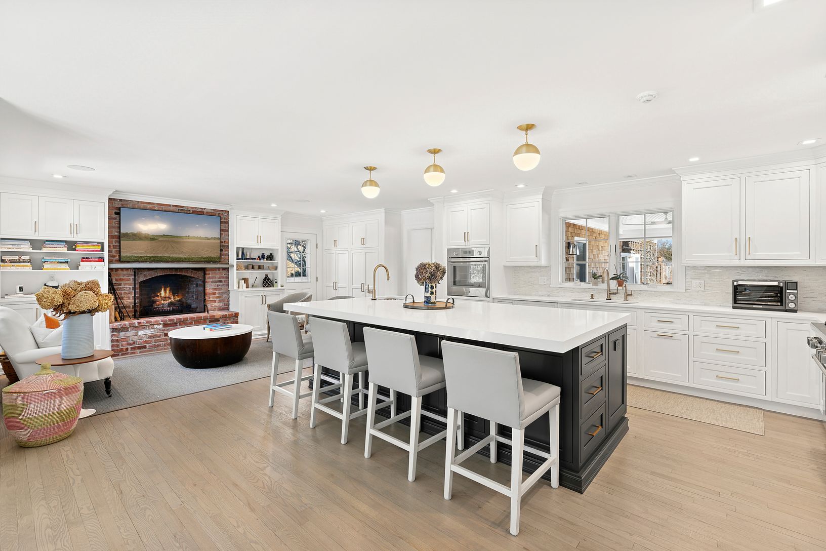  Kitchen with wood burning fireplace