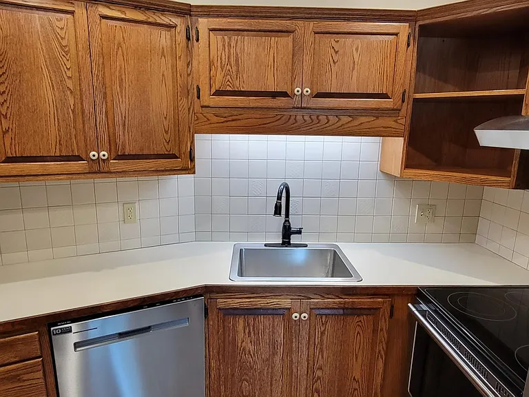 Kitchen with stainless steel appliances