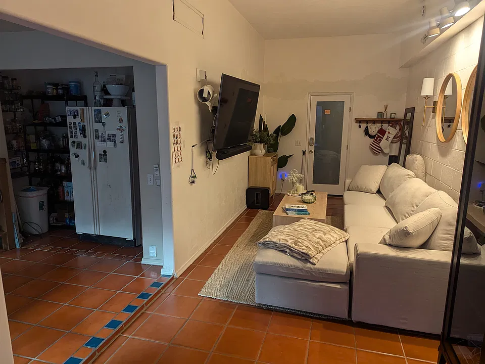 Living room and kitchen