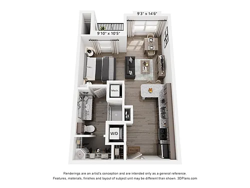 Floor plan E-1 Studio
