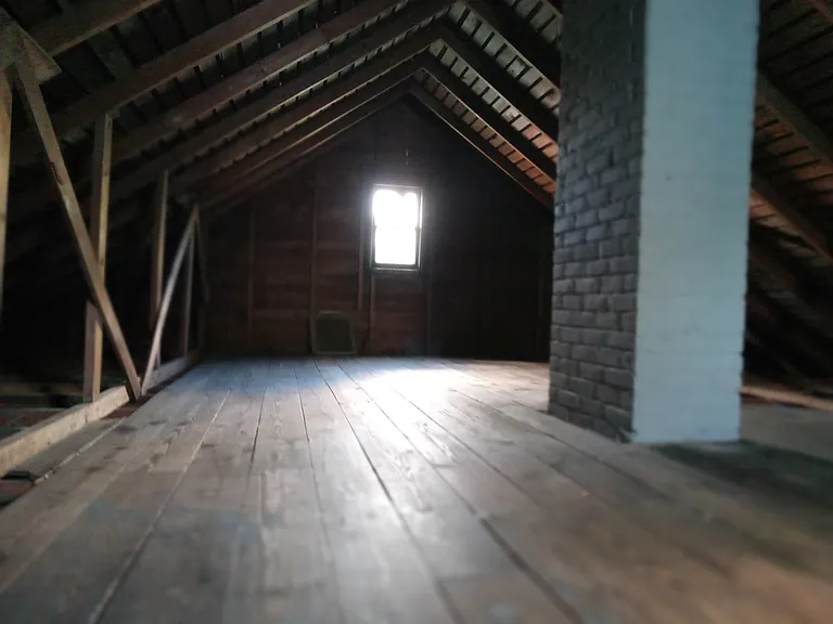 Attic left of chimney