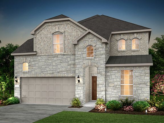 The Riverdale, a two-story home with 2-car garage, shown as Home Exterior I